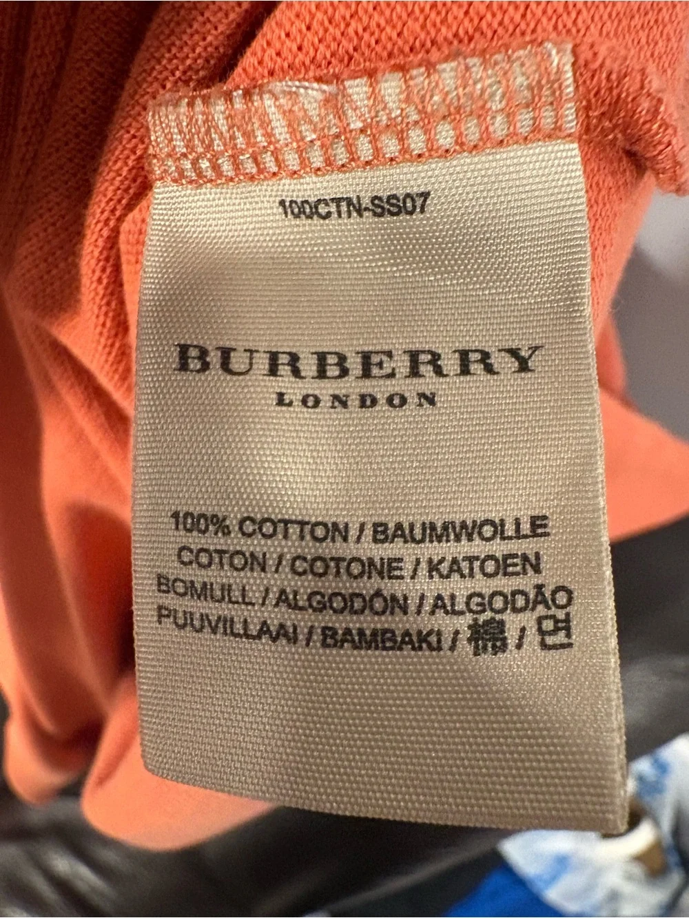 Burberry London Orange Cotton Polo Shirt Men’s Large Short Sleeve Classic